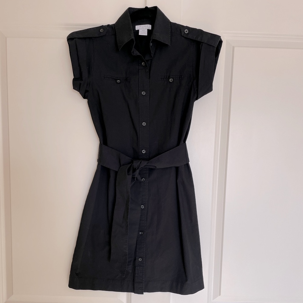 PURE by ALFRED SUNG black shirtwaist dress